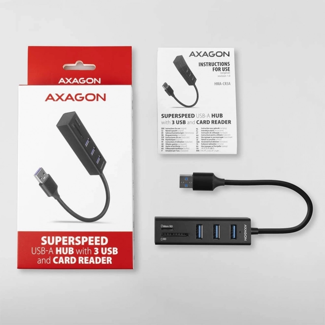 Axagon univerzális USB hub és kártyaolvasó