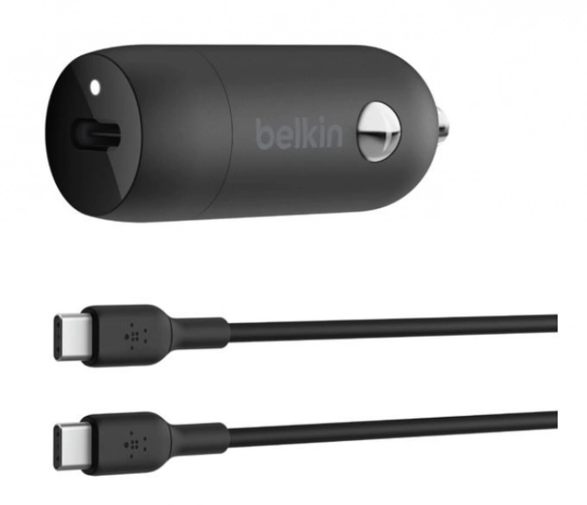 Autós töltő 30W PD PPS Fekete USB-C kábellel