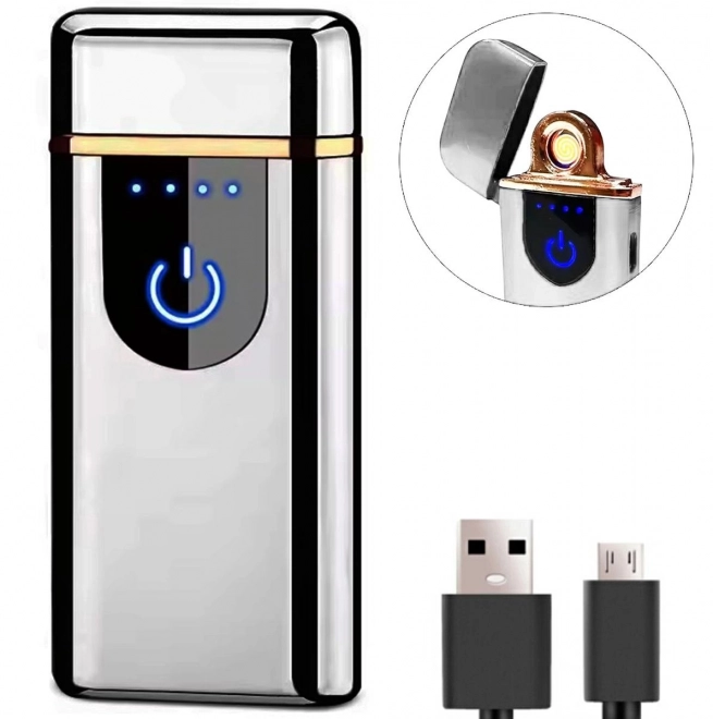 Ezüst Plazma USB Öngyújtó