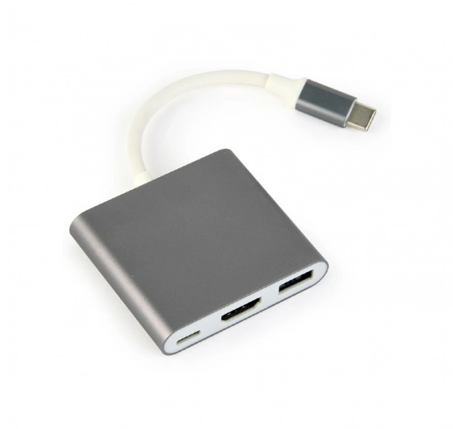 Szürke USB-C 3 az 1-ben adapter