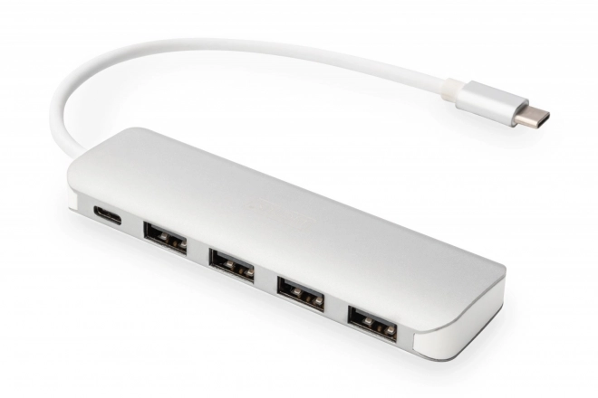 Alumínium 4 portos USB 3.0 hub C-típusú töltéssel