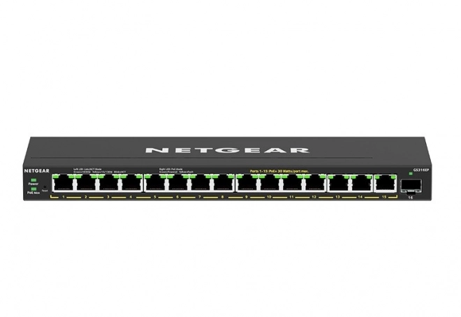 Nagyteljesítményű 16 portos Netgear ethernet switsch PoE+ funkcióval