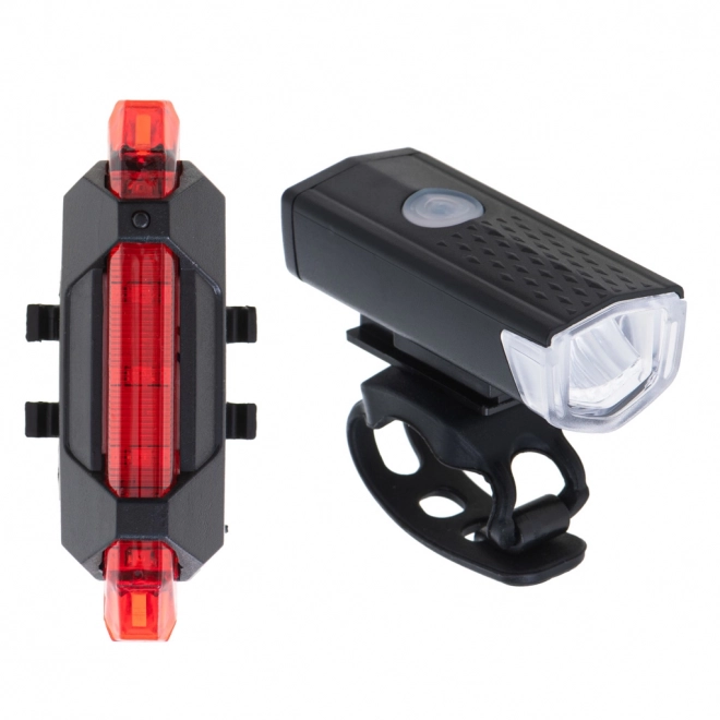 Led kerékpárlámpa szett elöl-hátul USB