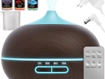 Ultrahangos aroma diffúzor és párásító 400 ml LED-del, ionizálással és távirányítóval