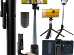 2 az 1-ben szelfibot és asztali állvány Bluetooth-szal és távirányítóval