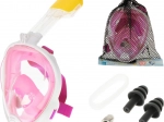 Teljes, összecsukható búvárpipás maszk S/M rózsaszín