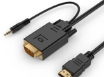 HDMI–VGA átalakító 3,5 mm-es audióval, 3 m, fekete