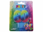 Szivárványos 60-as születésnapi számgyertya