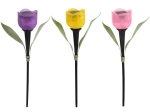 Napelemes kerti lámpa tulipán LED-del, vegyes színek