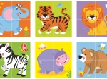 VIGA fa kockák Zoo – 6 kép, 4 darab