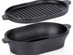 Öntöttvas ovális tepsi fedővel 2 az 1-ben cast line 28 × 16 cm, 1,2 l