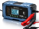 Qoltec intelligens autóakkumulátor-töltő 12 V 15 A, javító funkcióval AGM/GEL/LiFePO4 akkukhoz