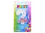 Party gyertya 2-es szám pöttyökkel