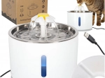 Automata itatókút kutyáknak és macskáknak, 2,4 l LED-del és szénszűrővel