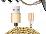 Mágneses töltőkábel 3 az 1-ben micro USB, Type-C és Lightning, 1 m
