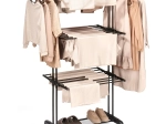 Fém függőleges ruhaszárító kerekekkel 125 × 170 cm – VILDE
