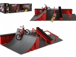 Ujjgördeszka skatepark szett rámpákkal, BMX-szel és gördeszkával