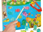 Fa mágneses játék halacskák és méhecskék montessori 3 az 1-ben