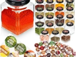 Üveg fűszertartók 100 ml – 24 darabos készlet 90 címkével