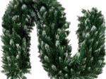 Vágott karácsonyi girland havas hatással, 270 cm