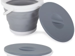 Összecsukható szilikon vödör fedéllel, 5 l
