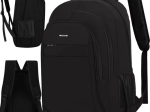 Nagy fekete hátizsák 38 l, strapabíró Oxford anyagból