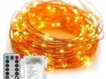 LED melegfehér szalagvilágítás távirányítóval - 10 m, 100 LED