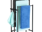 Vilde szabadon álló fekete fém törölközőtartó állvány