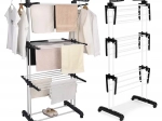 Függőleges ruhaszárító kerekekkel, összecsukható, ModernHome
