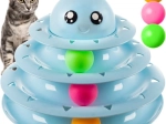 Interaktív macskajáték - torony labdákkal