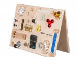 Fa manipulációs és szenzorikus gyerek tábla