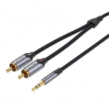 Vention BCNBF 2xRCA–3,5 mm audiokábel 1 m (szürke)