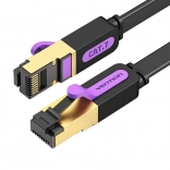 Lapos UTP CAT7 hálózati kábel Vention ICABF RJ45 Ethernet 10 Gbps 1 m fekete