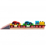 Fa tehervonat autókkal és sínekkel BIGJIGS RAIL