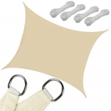 Árnyékoló téglalap ponyva 4 × 3 m, vízálló, bézs