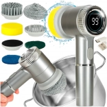 Elektromos tisztítókefe 5 az 1-ben LED kijelzővel fürdőszobához, fugákhoz és padlóhoz