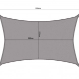 Vízálló kerti árnyékoló ponyva 3 × 2 m téglalap alakú, szürke