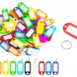 Színes műanyag kulcscímkék, 100 db-os csomag