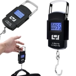 Utazó digitális akasztós mérleg horoggal, 50 kg