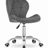 Forgó irodai szék széles háttámlával szürke bársonyból