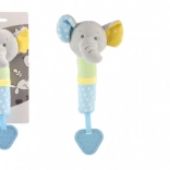 Plüss elefánt sípoló és rágóka 23 cm