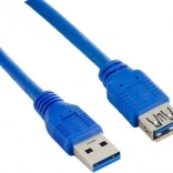USB 3.0 hosszabbítókábel AM–AF 1,8 m, kék