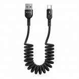 Rugós USB–USB‑C kábel Mcdodo Omega, 1,8 m, fekete