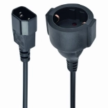 IEC320 C14–SCHUKO (F) tápkábel adapter 15 cm