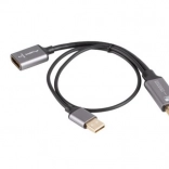 HDMI (apa) – DisplayPort (anya) adapter 4K, 20 cm kábel, ezüst