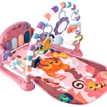 Oktató játszószőnyeg zongorával és csörgőkkel – rózsaszín