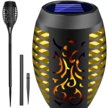 Napelemes kerti fáklyalámpa lánghatású LED-del