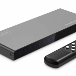 DIGITUS 8K HDMI kapcsoló 5×1, 60 Hz (4:4:4), HDR, HDCP 2.3, távirányítóval, fekete