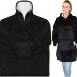 Oversize takaró pulóver, fekete