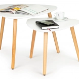 2 db-os skandináv fehér dohányzóasztal készlet